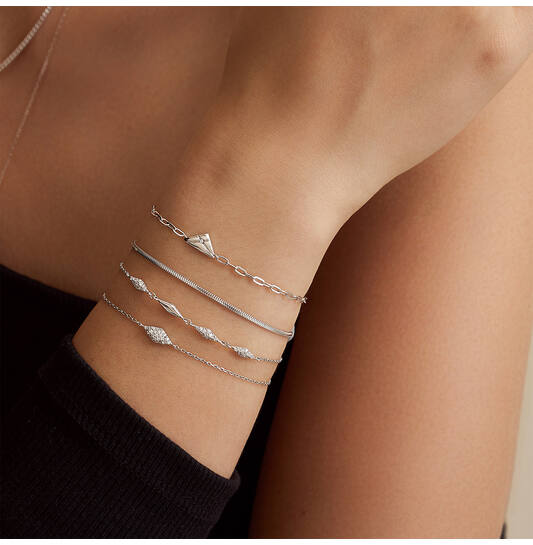  Dusk Divas - Silver / Rhodium plated - Zirconia - 18,5cm